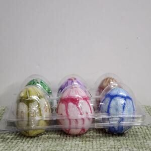 Hand Painted Easter Egg Candles Set Vintage Style Wax Eggs Pastel